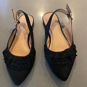 Torrid Black Sling Back Flat 9 Wide